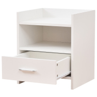 Bakaji Μοντέρνο Κομοδίνο με 1 Συρτάρι και 2 Ράφια 35x38x45εκ. 02815103 Λευκό