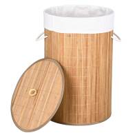 BAKAJI  Πτυσσόμενο Καλάθι Απλύτων από Μπαμπού και Ύφασμα με Χειρολαβές  02822549