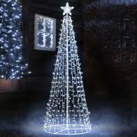 BAKAJI  Φωτεινό Χριστουγεννιάτικο Δέντρο 220cm 592 LED Ψυχρό Λευκό 8 Λειτουργίες Φωτισμού Μεταλλικό Εξωτερικού Χώρου  02825944