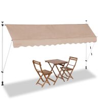 BAKAJI  Τέντα Ήλιου Μπαλκόνι Επεκτάσιμη Σκίαση Εξωτερικού Χώρου με Πόδια 350cm Μπεζ  02826203