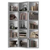 Bakaji 02831940 Παραβάν 3 Πάνελ με Εκτύπωση Μπρος-Πίσω Βιβλιοθήκη 180x120cm