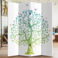 BAKAJI  Παραβάν 4 Πάνελ με Εκτύπωση Μπρος-Πίσω Δέντρο της Ζωής Διαχωριστικό  02831944