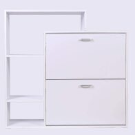 BAKAJI  Ντουλάπα παπουτσιών με 2 πόρτες 102 x 25,5 x 98 εκ. 4 ραφιών λευκό ξύλο  02837253