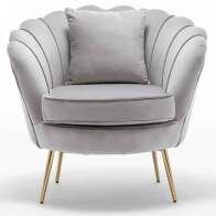 Bakaji 02838279 Πολυθρόνα Υφασμάτινη Βελούδο και Μέταλλο Γκρι