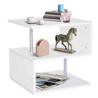 BAKAJI  Βιβλιοθήκη Τραπεζάκι Μοντέρνος Σχεδιασμός 3 Ράφια Λευκό  02838551