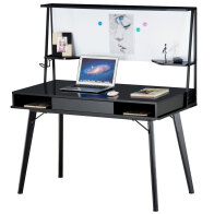 BAKAJI  Γραφείο με Μαγνητικό Πίνακα Συρτάρι Τραπέζι για Υπολογιστή Ξύλο Μαύρο  02838566