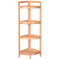 BAKAJI  Γωνιακή ραφιέρα από μπαμπού με 4 ράφια, βιβλιοθήκη γωνίας εξοικονόμησης χώρου 26x26x90cm  02838981