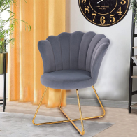 BAKAJI  Πολυθρόνα Καρέκλα Χαλάρωσης με Πλάτη και Κάθισμα από Γκρι Βελούδο Μεταλλική Δομή  02839291