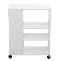 Bakaji 02840265 Βιβλιοθήκη με 3 Ράφια και Ρόδες 75x35x60εκ. Ξύλο Λευκό