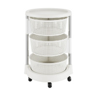 Bakaji Μεταλλικό Τρόλεϊ Κουζίνας με 3 Ανοιγόμενα Ράφια 37 x 37 x 54 cm Bakaji 02840582