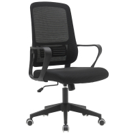 BAKAJI  Μαύρη Καρέκλα Γραφείου Περιστρεφόμενη Καρέκλα Γραφείου Ρυθμιζόμενο Ύψος 98-108cm  02840763