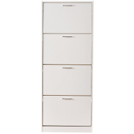 Bakaji 02841094 Ντουλάπα Παπουτσιών 4 Φύλλων 59x169 εκ. Λευκό