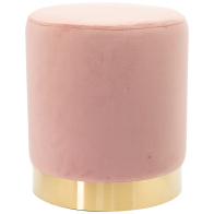 Shally Dogan Πουφ υποπόδιο από ροζ βελούδο με ξύλινη δομή 31x31x38 εκ. Χρυσή μεταλλική βάση.  02841269