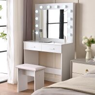 Shally Dogan  Τουαλέτα Trucco Ofelia με Καθρέφτη και Σκαμπό 12 Led Ψυχρό Θερμό Καθρέφτης  02841332
