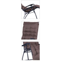 BAKAJI  Καρέκλα Πολυθρόνα Κήπου Με Μαξιλάρι Βαρύτητας Μηδέν Πτυσσόμενη Ατσάλι Οξφόρδης Καφέ  02841467