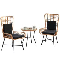 Shally Dogan Σετ Τραπέζι και 2 Καρέκλες Κήπου από Πολυρατάν Σχεδιασμός Πλεκτός για Εξωτερικό Χώρο  02841514