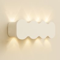 BAKAJI Απλίκα Τοίχου με 8 LED Λάμπα Τοίχου Λευκό με Θερμό Λευκό Φως 21x8x3cm 02842441