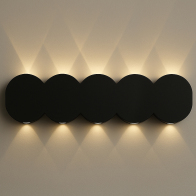BAKAJI Απλίκα Τοίχου 10 LED Μαύρη με Θερμό Λευκό Φως 26x8x3cm 02842449
