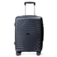 NAUTICA Βαλίτσα καμπίνας expandable σκληρή 20'' μαύρη με 4 ρόδες ύψους 55cm