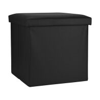 Estia Σκαμπο Cube Leather Με Αποθηκευτικο Χωρο Μαυρο  03-35891