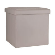 Estia Σκαμπο Cube Leather Με Αποθηκευτικο Χωρο Taupe  03-35907
