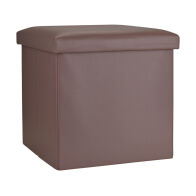Estia Σκαμπο Cube Leather Με Αποθηκευτικο Χωρο Καφε  03-35914