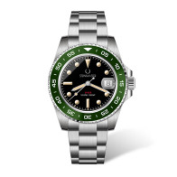 Steinmaster Ρολόι με Μεταλλικό Μπρασελέ Unisex Diver Cave Πράσινο 030026