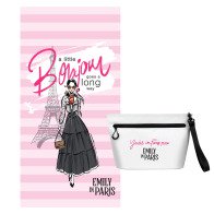EMILY IN PARIS Πετσέτα θαλάσσης microfiber 70x150cm με νεσεσέρ