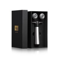 Vacuvin Αντλία Ανοξείδωτη και Δύο Πώματα Κρασιού  Σετ 3 τεμαχίων  Σε Συσκευασία Δώρου