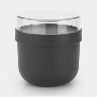 Brabantia Make & Take  Δοχείο Φαγητού Με Χώρισμα Στρογγυλό 0,5L 11X11cm  Γκρι Σκούρο-Πλαστικό