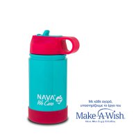 NAVA Θερμός μπουκάλι ανοξείδωτο "We Care" τιρκουάζ - magenta 360ml