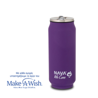 NAVA Θερμός ποτήρι με καλαμάκι από σιλικόνη "We Care" μωβ 500ml