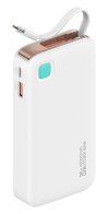 USAMS power bank CD224 με καλώδιο USB-C 2x θύρες εξόδου 10000mAh 20W λευκό
