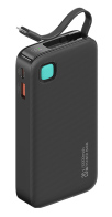 USAMS power bank CD225 με καλώδιο Lightning 2x θύρες εξόδου 10000mAh 20W μαύρο