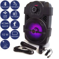 Akai Φορητό Ηχείο Bluetooth Με LED USB Aux-In Και Μικρόφωνο 10W ABTS-808L