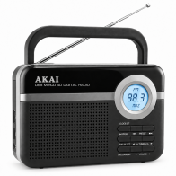 Akai PR006A-472U – Φορητό Ραδιόφωνο FM με USB/SD, LCD Οθόνη & Ξυπνητήρι