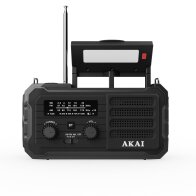Akai APR-801 Ραδιόφωνο Επιβίωσης με Ηλιακό Πάνελ, Δυναμό, Bluetooth & Power Bank (Μαύρο)