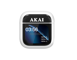 AKAI BTE-J600W AENC Ασύρματα Ακουστικά Bluetooth 6.0 με ANC/ENC, 4 Μικρόφωνα & Θήκη με Οθόνη 2.01″ – έως 60h (Λευκά)