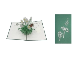 ORIGAMI Ευχετήρια Κάρτα 3D Πεταλούδα σε Λουλούδια ORSU3610