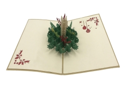 ORIGAMI Ευχετήρια Κάρτα 3D Χριστουγεννιάτικη Κερί ORSU3636