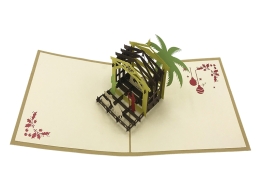 ORIGAMI Ευχετήρια Κάρτα 3D Χριστουγεννιάτικη Φάτνη ORSU3638