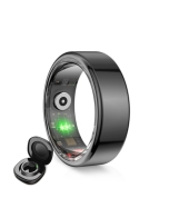 KSIX Smart Ring Saturn L 20.6mm 5ATM με Παλμογράφο και Sleep Monitor BSR01N11 Μαύρο