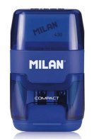 MILAN ξύστρα μολυβιών με κάδο & γόμα 1204703116 μπλε