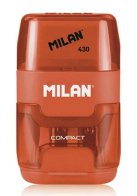 MILAN ξύστρα μολυβιών με κάδο & γόμα 1204703116 πορτοκαλί