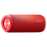 QCY SP7 Red -  Portable Bluetooth Speaker w Stereo Sound 40W, Mic for Calls, RGB Light Show