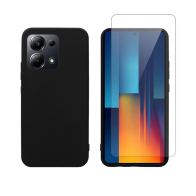 Vivid Set Matte Case Black + Tempered Glass Poco M6 Pro/Note 13 Pro 4G