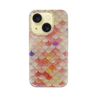 Vivid Mermaid Scale Silicone Case Apple iPhone 15 Pink