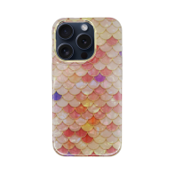 Vivid Mermaid Scale Silicone Case Apple iPhone 15 Pro Pink