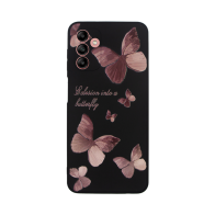 Vivid Silicone Case Samsung Galaxy A04s Butterfly Black/Pink