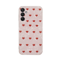 Vivid Heart Glitter Case Samsung Galaxy A25 5G Clear/Red